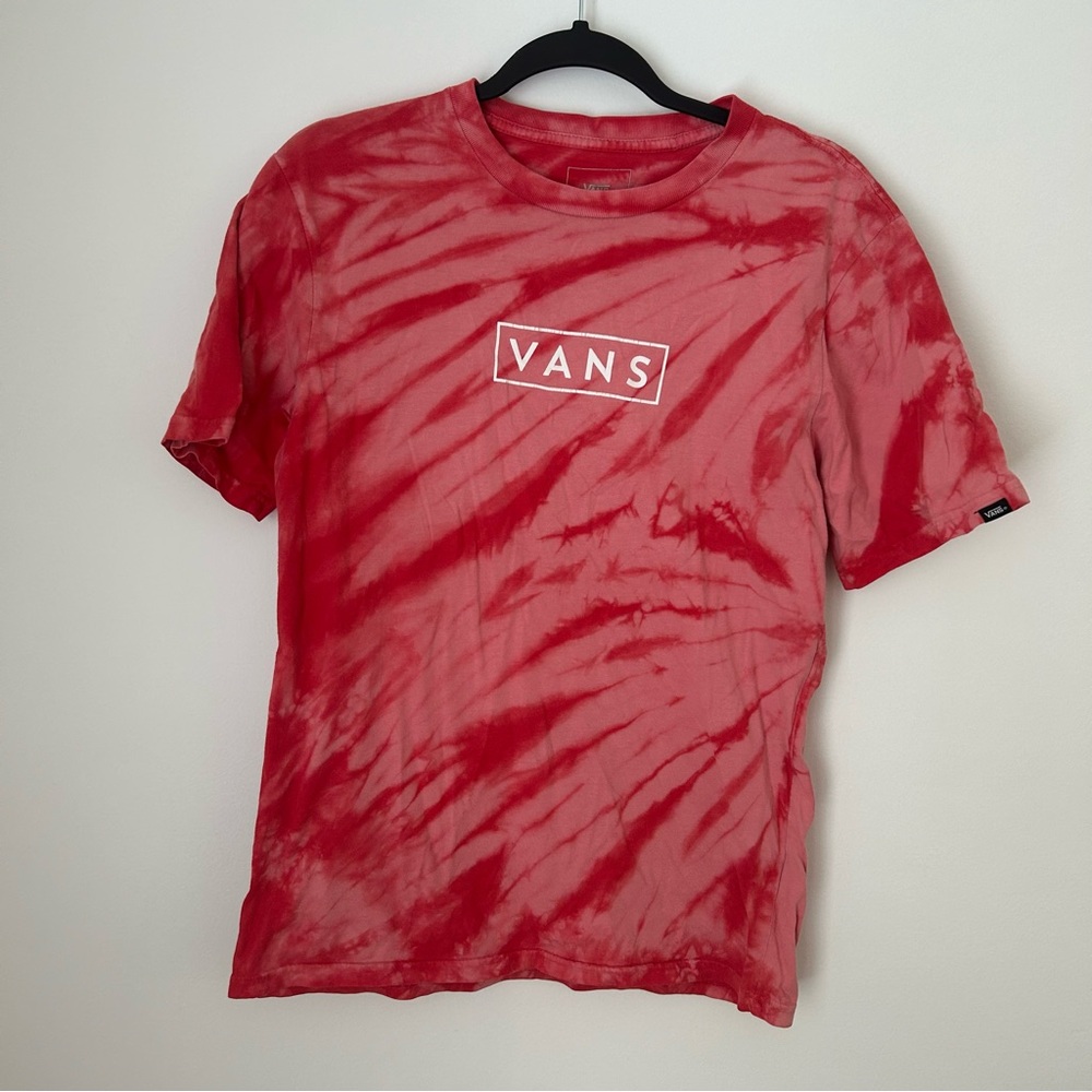 Vans red tie dye shirt. Youth xl